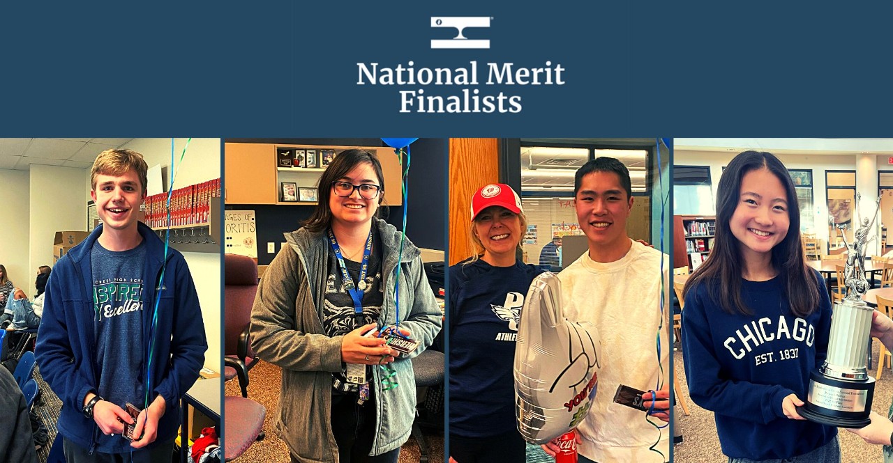 National Merit Finalists - Collage of four smiling students